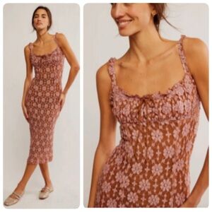 Free People LUCINDA MIDI DRESS SIZE SMALL